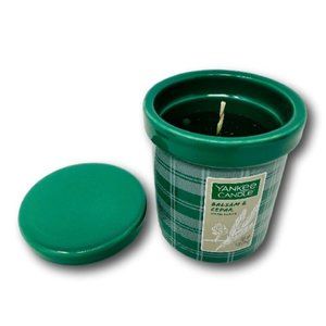 Yankee Candle Balsam and Cedar Ceramic Crock 7 oz Single Wick Jar